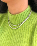 Hip Hop Silver Gothic Tennis Necklace Chain for Men Women