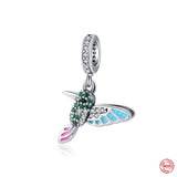 925 Silver Elephant Charm Bead Lucky Clover Pendant