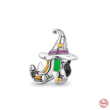 925 Silver Elephant Charm Bead Lucky Clover Pendant