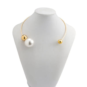 Asymmetrical Round Ball Choker Necklace for Women Egirl OL Cuff