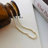 Baroque Pearl Choker Necklace 925 Silver 18K Natural Pearl Necklace Jewelry