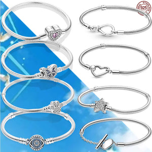 925 Silver Infinity Knot Bracelet for Charms