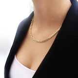 Cuban Paper Clip Chain Necklace Women Stainless Steel