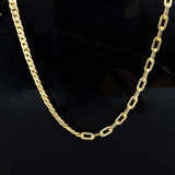 Cuban Paper Clip Chain Necklace Women Stainless Steel