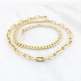 Cuban Paper Clip Chain Necklace Women Stainless Steel