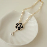 Pearl Camellia Necklace Clavicle Chain Summer Woman Jewelry