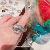 Silver Leopard Open Ring for Women Party Animal Jewelry Gift