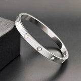 Crystal Bracelet Titanium Love Pulse Pull Stainless Steel Jewelry