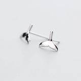 Mermaid Fish Tail Stud Earrings 18K Plated Jewelry