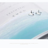 Mermaid Fish Tail Stud Earrings 18K Plated Jewelry