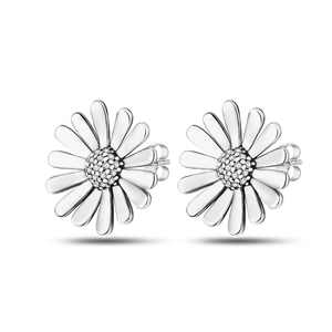 Daisy Stud Earrings 925 Silver Flower Pendientes
