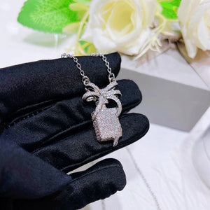 S925 Silver Bowknot Pendant Necklace Female Wedding Jewelry