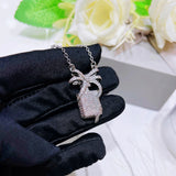 S925 Silver Bowknot Pendant Necklace Female Wedding Jewelry