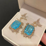 Butterfly Drop Earing with Zircon Pendant Dangler
