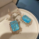Butterfly Drop Earing with Zircon Pendant Dangler