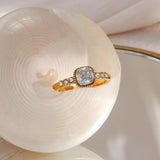 Zircon Stone Wedding Engagement Ring For Ladies Luxuty Adjustable Crystal Ring