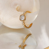 Zircon Stone Wedding Engagement Ring For Ladies Luxuty Adjustable Crystal Ring
