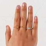 Zircon Stone Wedding Engagement Ring For Ladies Luxuty Adjustable Crystal Ring