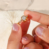 Zircon Stone Wedding Engagement Ring For Ladies Luxuty Adjustable Crystal Ring