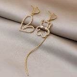 Asymmetric Bear Crystal Earrings