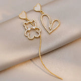 Asymmetric Bear Crystal Earrings