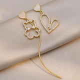 Asymmetric Bear Crystal Earrings