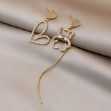 Asymmetric Bear Crystal Earrings