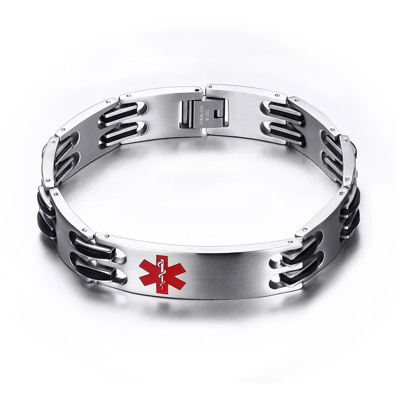 Stainless Steel Medical Logo Bracelet for Men