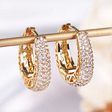 French Hoop Earrings Inlay Zircon Ladies Earrings Jewelry Gift