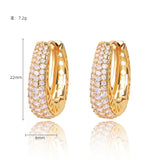 French Hoop Earrings Inlay Zircon Ladies Earrings Jewelry Gift