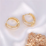 French Hoop Earrings Inlay Zircon Ladies Earrings Jewelry Gift
