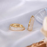French Hoop Earrings Inlay Zircon Ladies Earrings Jewelry Gift