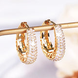 French Hoop Earrings Inlay Zircon Ladies Earrings Jewelry Gift