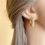 French Hoop Earrings Inlay Zircon Ladies Earrings Jewelry Gift