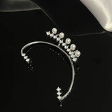 Geometric Crystal Pearl Clip Earrings for Women Girls Ear Cuffs