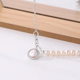 925 Silver Baroque Pearl Zircon Choker Necklace