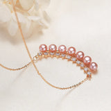 Freshwater Pearl Pendant Necklace with Zircon Chain