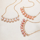 Freshwater Pearl Pendant Necklace with Zircon Chain