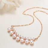 Freshwater Pearl Pendant Necklace with Zircon Chain