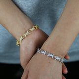 Twisted Rattan Bracelet Bangles with Cubic Zircon
