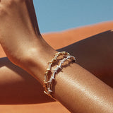 Twisted Rattan Bracelet Bangles with Cubic Zircon