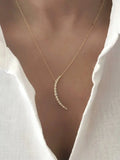 Korea 925 Silver Moon Women Necklace Thin Chain Choker Girl Jewelry