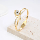 Zircon Inlaid Titanium Steel Bracelet Women's Jewelry