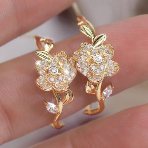 Pearl Charm Love Heart Zircon Earrings Ladies Jewelry