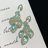 Light Leaf Drop Tassel Earrings S925 Silver Needle Dangler Women