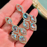 Light Leaf Drop Tassel Earrings S925 Silver Needle Dangler Women