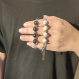 8mm Stainless Steel Freshwater Pearl Bracelet for Women
