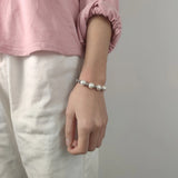 8mm Stainless Steel Freshwater Pearl Bracelet for Women