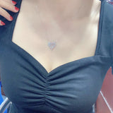Micro Pave Zircon Heart Necklace for Women