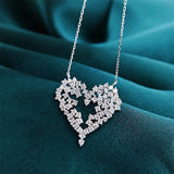 Micro Pave Zircon Heart Necklace for Women